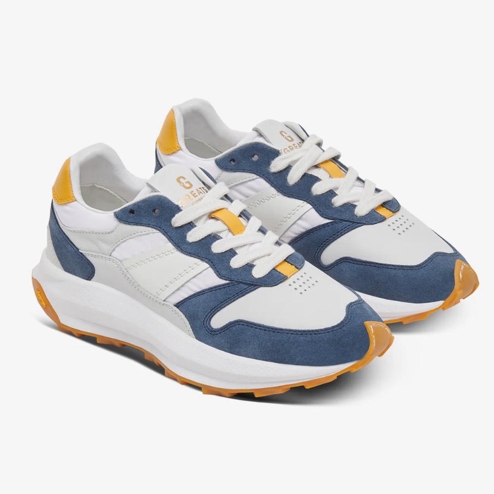 Greats Men's Blue, White, and Yellow Sneakers